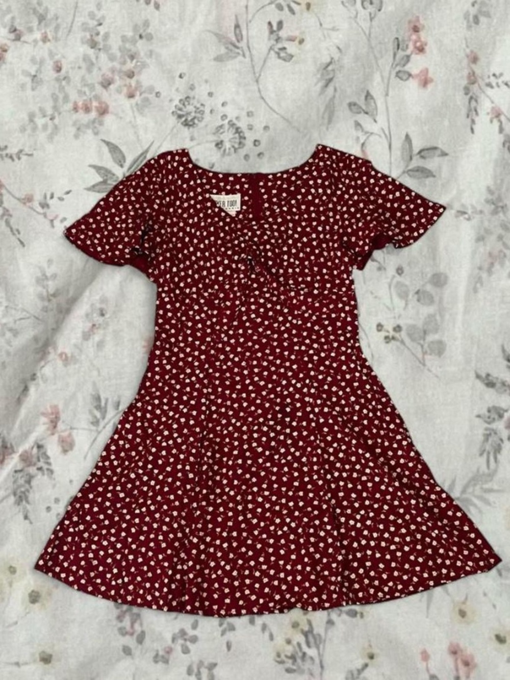 Vintage 90s Byer Too Mini Dress Floral Swing Empire Waist Whimsigoth